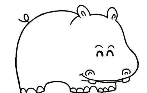 開心的小河馬<a href=http://www.inspiredelm.com/ertonghua/ target=_blank class=infotextkey>兒童畫</a>圖片_開心的小河馬兒童繪畫圖集