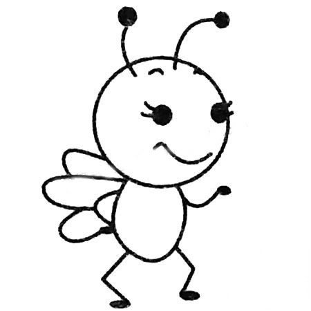 卡通小蜜蜂兒童<a href=http://www.inspiredelm.com/jianbihua/ target=_blank class=infotextkey>簡筆畫</a>圖片_小蜜蜂兒童繪畫作品圖集