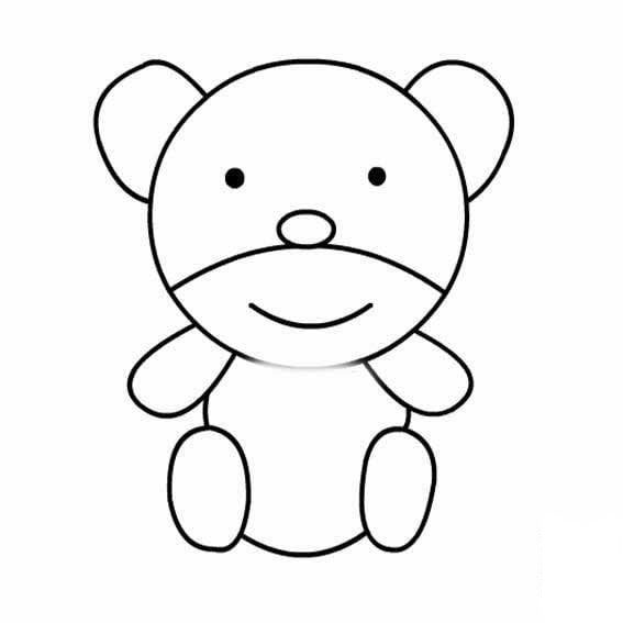 兩只小熊<a href=http://www.inspiredelm.com/jianbihua/ target=_blank class=infotextkey>簡筆畫</a>圖片_兩只小熊兒童繪畫圖集