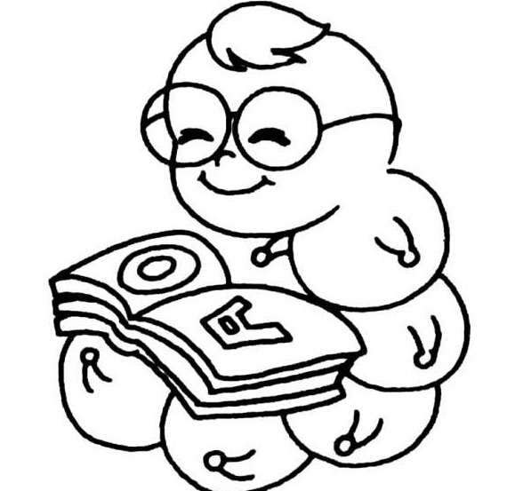 毛毛蟲(chóng)愛(ài)看書(shū)怎么畫(huà)_毛毛蟲(chóng)的兒童畫(huà)作品