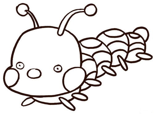 小毛毛蟲<a href=http://www.inspiredelm.com/jianbihua/ target=_blank class=infotextkey>簡(jiǎn)筆畫</a>圖片_小毛毛蟲兒童繪畫圖集
