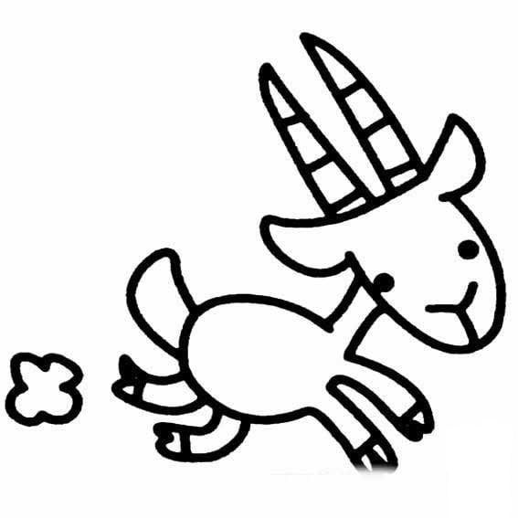 奔跑的山羊<a href=http://www.inspiredelm.com/ertonghua/ target=_blank class=infotextkey>兒童畫</a>圖片_奔跑的山羊兒童繪畫圖集