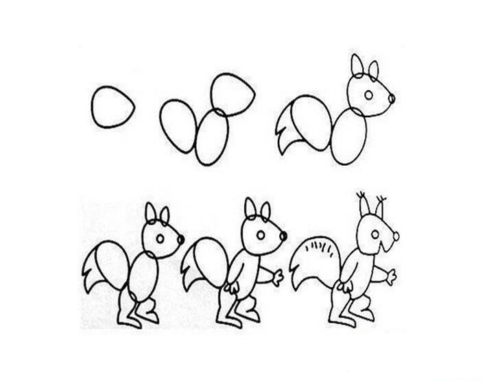 松鼠怎么畫_簡單可愛的松鼠<a href=http://www.inspiredelm.com/ertonghua/ target=_blank class=infotextkey>兒童畫</a>作品