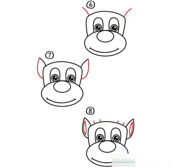 9步教大家畫麋鹿的頭像 圣誕節(jié)麋鹿<a href=http://www.inspiredelm.com/jianbihua/ target=_blank class=infotextkey>簡筆畫</a>教程