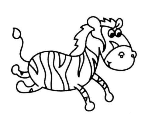 奔跑的斑馬兒童簡(jiǎn)筆畫圖片_斑馬兒童繪畫作品圖集