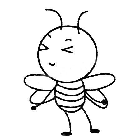 卡通小蜜蜂兒童<a href=http://www.inspiredelm.com/jianbihua/ target=_blank class=infotextkey>簡筆畫</a>圖片_小蜜蜂兒童繪畫作品圖集