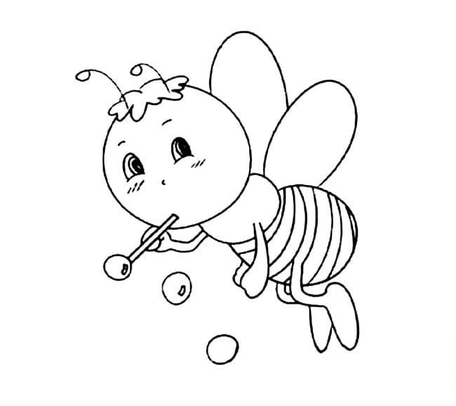 勤勞的小蜜蜂<a href=http://www.inspiredelm.com/jianbihua/ target=_blank class=infotextkey>簡筆畫</a>圖片_小蜜蜂兒童繪畫作品圖集
