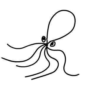 逃跑的章魚<a href=http://www.inspiredelm.com/ertonghua/ target=_blank class=infotextkey>兒童畫</a>圖片_逃跑的章魚兒童繪畫圖集