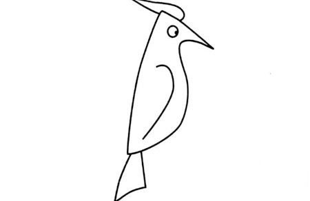 樹上的啄木鳥兒童<a href=http://www.inspiredelm.com/jianbihua/ target=_blank class=infotextkey>簡筆畫</a>圖片_啄木鳥兒童繪畫作品圖集
