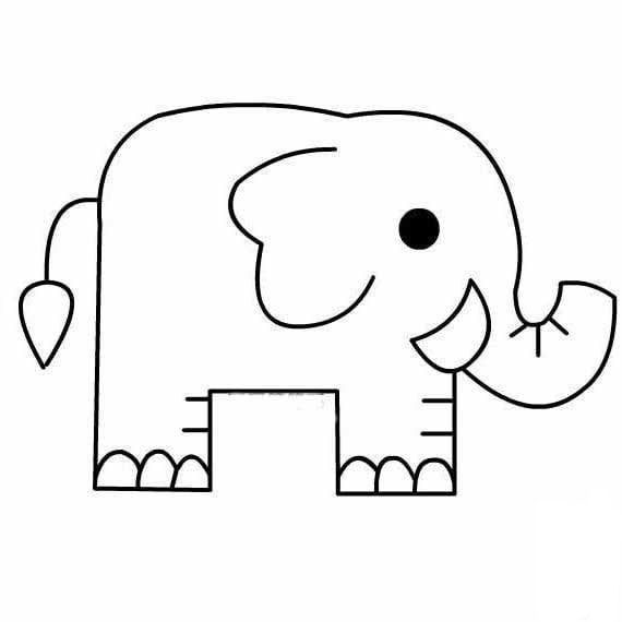 卡通大象<a href=http://www.inspiredelm.com/jianbihua/ target=_blank class=infotextkey>簡筆畫</a>圖片_卡通大象兒童繪畫圖集