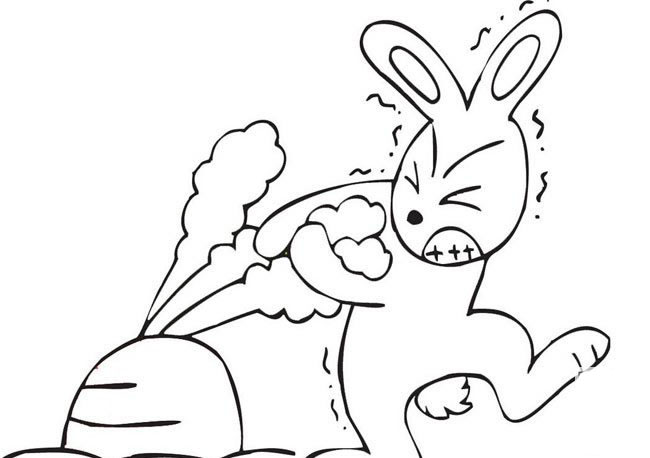 小白兔拔蘿卜兒童<a href=http://www.inspiredelm.com/jianbihua/ target=_blank class=infotextkey>簡(jiǎn)筆畫</a>圖片_白兔兒童繪畫作品圖集
