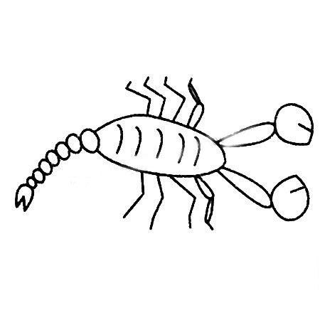 卡通蝎子兒童<a href=http://www.inspiredelm.com/jianbihua/ target=_blank class=infotextkey>簡(jiǎn)筆畫</a>圖片_蝎子兒童繪畫作品圖集
