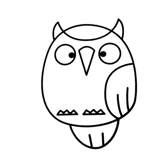 超萌的貓頭鷹<a href=http://www.inspiredelm.com/jianbihua/ target=_blank class=infotextkey>簡筆畫</a>圖片_超萌的貓頭鷹兒童繪畫圖集