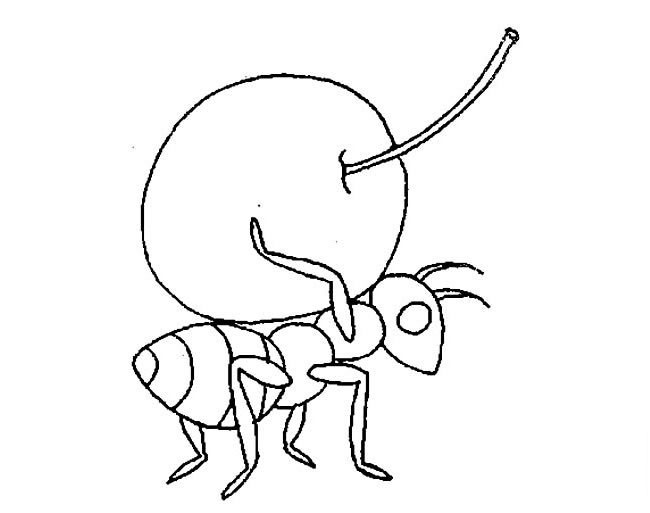 螞蟻搬食物兒童<a href=http://www.inspiredelm.com/jianbihua/ target=_blank class=infotextkey>簡筆畫</a>圖片_螞蟻兒童繪畫作品圖集