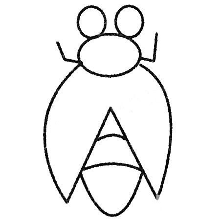 夏天的蟬兒童<a href=http://www.inspiredelm.com/jianbihua/ target=_blank class=infotextkey>簡筆畫</a>圖片_蟬兒童繪畫作品圖集