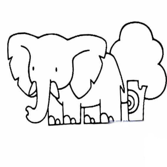 生氣的大象<a href=http://www.inspiredelm.com/ertonghua/ target=_blank class=infotextkey>兒童畫</a>圖片_生氣的大象兒童繪畫圖集