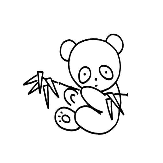 大熊貓吃竹子<a href=http://www.inspiredelm.com/ertonghua/ target=_blank class=infotextkey>兒童畫</a>圖片_大熊貓吃竹子兒童繪畫圖集