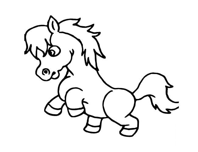 生氣的馬<a href=http://www.inspiredelm.com/ertonghua/ target=_blank class=infotextkey>兒童畫</a>圖片_生氣的馬兒童繪畫圖集