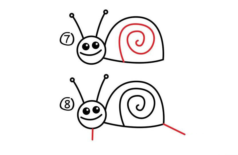 卡通蝸牛<a href=http://www.inspiredelm.com/ertonghua/ target=_blank class=infotextkey>兒童畫</a>圖片_卡通蝸牛兒童繪畫圖集