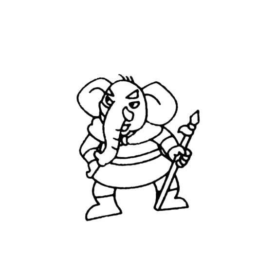 行走的大象<a href=http://www.inspiredelm.com/jianbihua/ target=_blank class=infotextkey>簡(jiǎn)筆畫</a>圖片_行走的大象兒童繪畫圖集