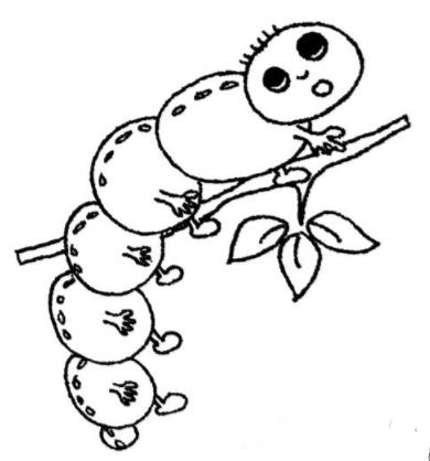 樹(shù)上的毛毛蟲(chóng)簡(jiǎn)筆畫(huà)圖片_樹(shù)上的毛毛蟲(chóng)兒童繪畫(huà)圖集