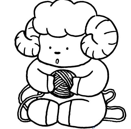 超萌的可愛小羊_小羊的卡通動物簡筆畫圖片