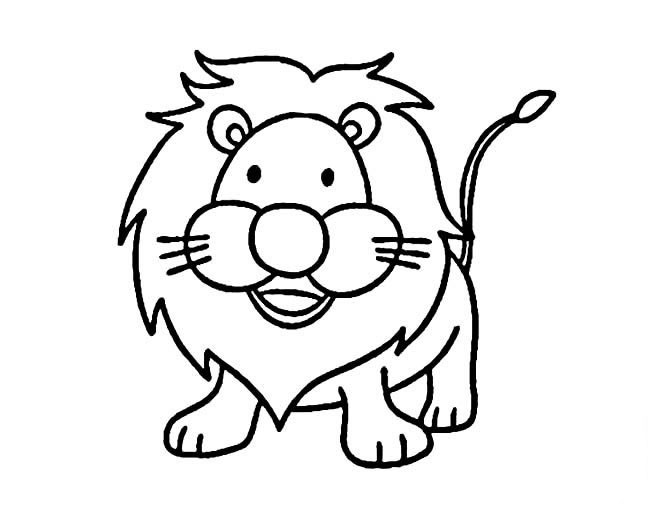 卡通獅子兒童<a href=http://www.inspiredelm.com/jianbihua/ target=_blank class=infotextkey>簡筆畫</a>圖片_獅子兒童繪畫作品圖集