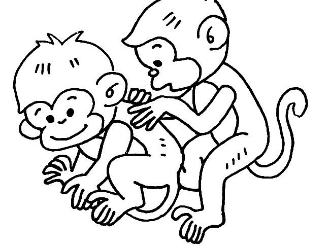 調(diào)皮的猴子兒童<a href=http://www.inspiredelm.com/jianbihua/ target=_blank class=infotextkey>簡筆畫</a>圖片_猴子兒童繪畫作品圖集