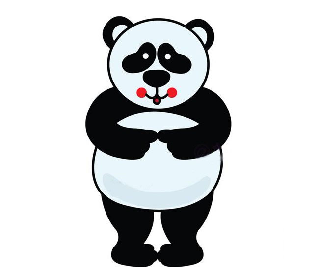 大熊貓拿竹子兒童<a href=http://www.inspiredelm.com/jianbihua/ target=_blank class=infotextkey>簡筆畫</a>圖片_大熊貓兒童繪畫作品圖集