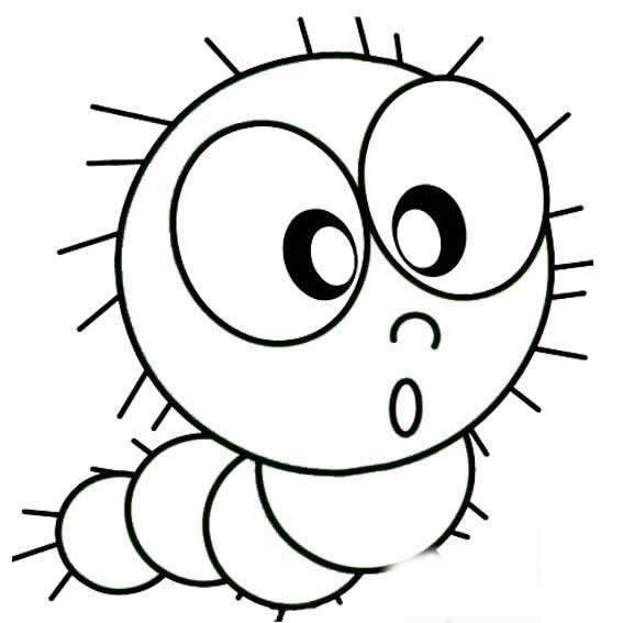 小毛毛蟲<a href=http://www.inspiredelm.com/jianbihua/ target=_blank class=infotextkey>簡(jiǎn)筆畫</a>圖片_小毛毛蟲兒童繪畫圖集