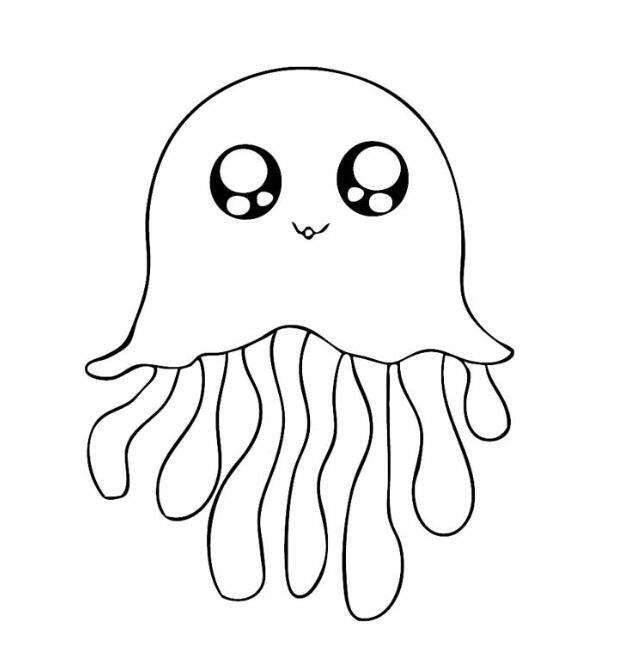 美麗的水母兒童<a href=http://www.inspiredelm.com/jianbihua/ target=_blank class=infotextkey>簡筆畫</a>圖片_兒童繪畫作品圖集