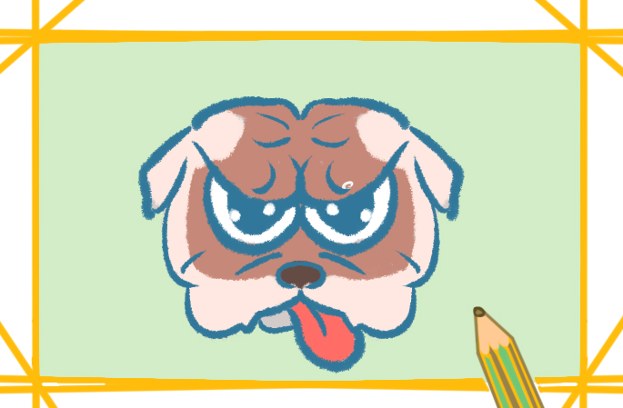 長相兇狠的斗牛犬簡筆畫_斗牛犬簡筆畫圖片大全