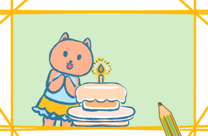 過生日的卡通簡(jiǎn)筆畫帶顏色怎么畫_過生日簡(jiǎn)筆畫圖片大全