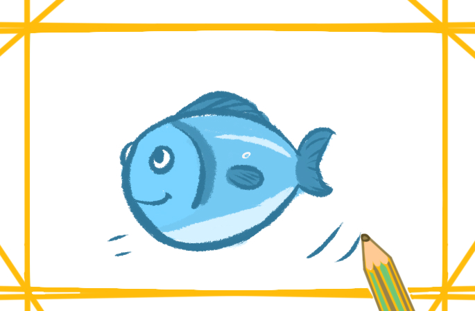 卡通的魚簡筆畫帶顏色教程怎么畫_卡通的魚簡筆畫圖片大全
