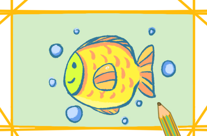 漂亮的魚帶顏色兒童畫怎么畫_魚簡筆畫圖片大全