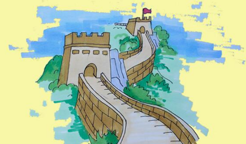 萬里長城<a href=http://www.inspiredelm.com/jianbihua/ target=_blank class=infotextkey>簡筆畫</a>步驟