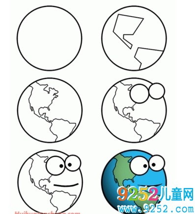 地球簡筆步驟及圖片