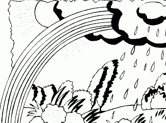 雨后彩虹風景簡筆