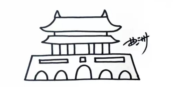 天安門簡筆步驟及圖片