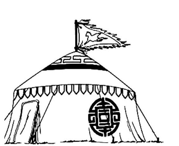 草原蒙古包簡(jiǎn)筆