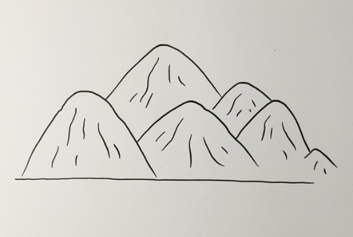 高山流水簡筆步驟