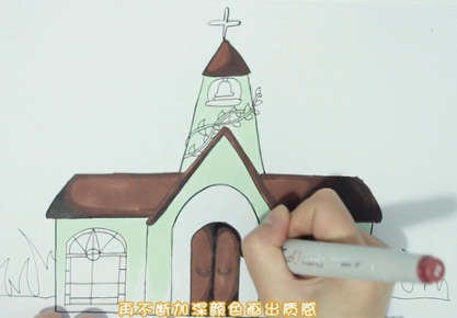 教堂簡(jiǎn)筆步驟