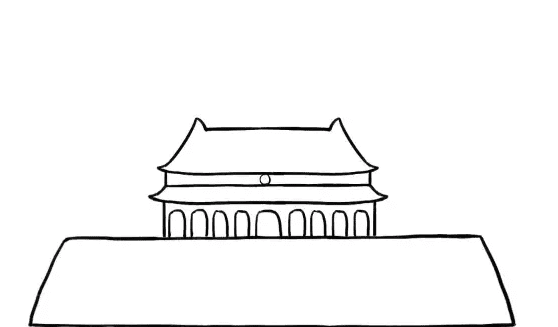 美麗的天安門簡筆步驟