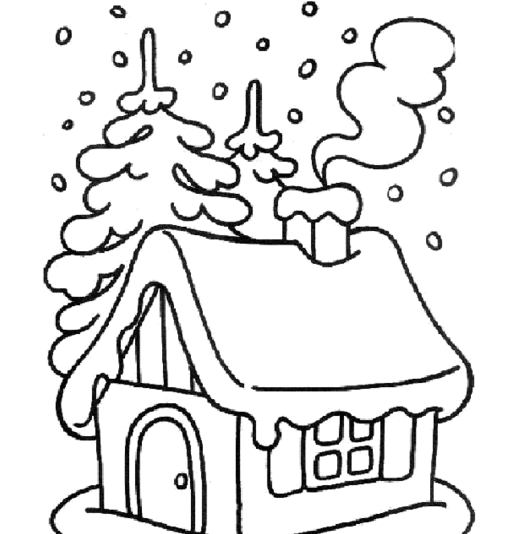 漫天飛舞的雪花風(fēng)景簡筆