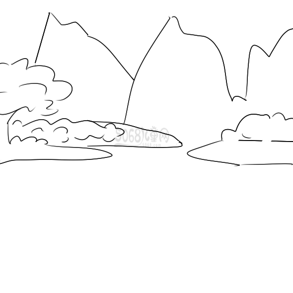 山水風(fēng)景畫手繪過程教程