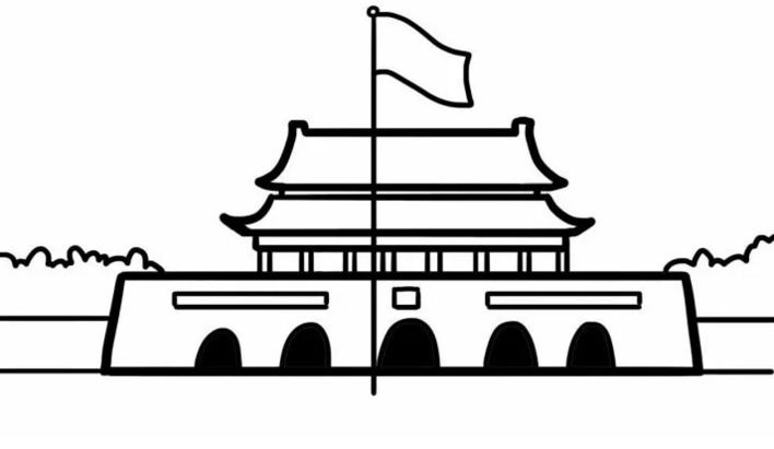 天安門簡筆步驟及圖片