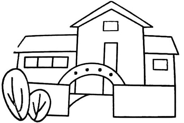 我的學(xué)校風(fēng)景簡筆