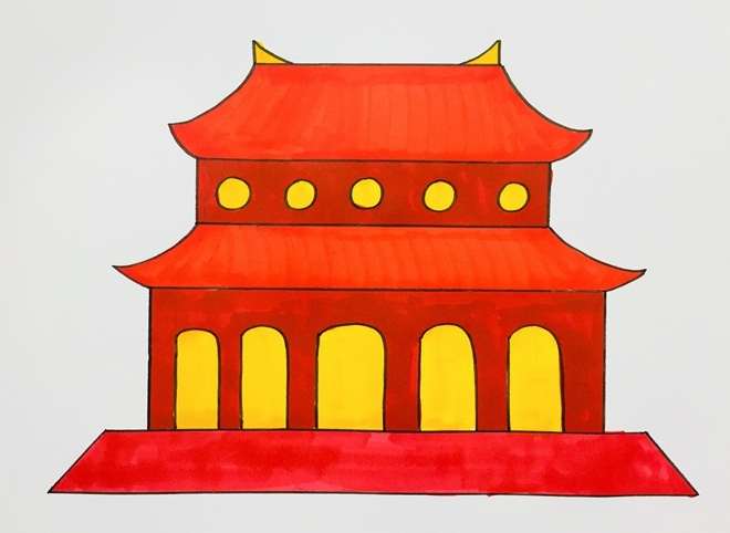 故宮簡(jiǎn)筆步驟