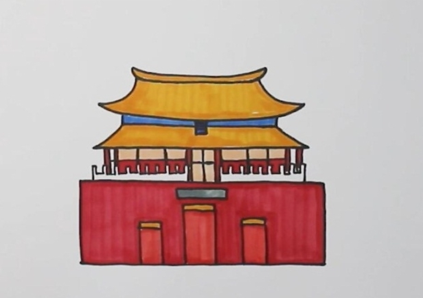 天安門建筑簡筆畫