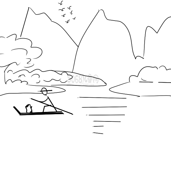 山水風(fēng)景畫手繪過程教程